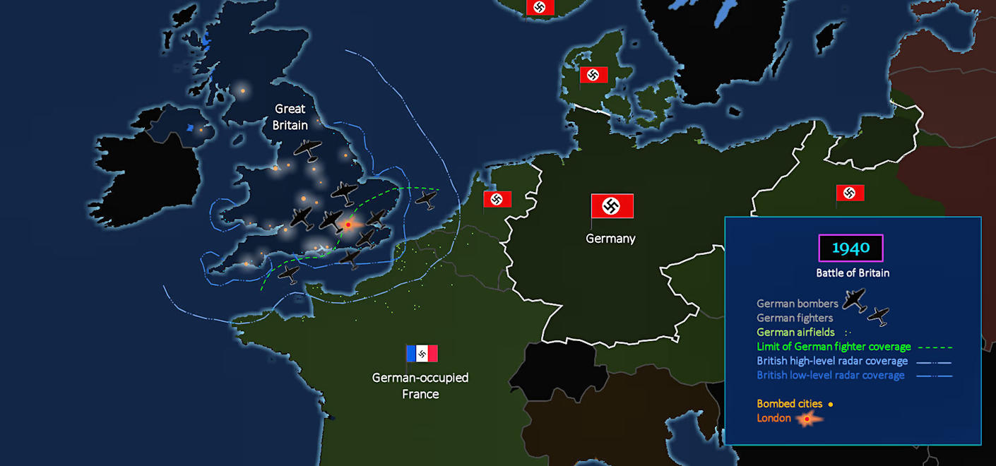 Battle of Britain, 1940 map